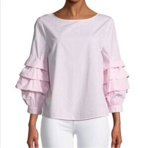 Light Pink Ruffled Sleeve Women's Top